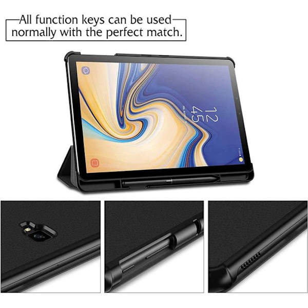 Wincal - Wincalie9ckzd0ny - Stötsäker Tabletfodral 10,5'', för Samsung Galaxy Tab S4, automatisk väckning/sömn.