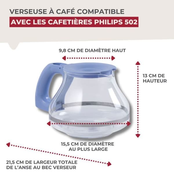 Kanna för Philips 502 Kaffebryggare Fackelmann Basics Transparent