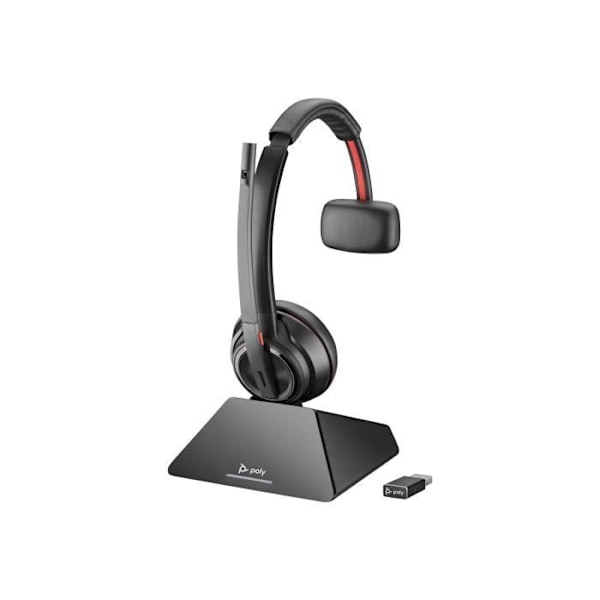 Headset - DECT / Bluetooth - trådlöst - USB-A via Bluetooth-adapter - HP Inc. - Poly Savi 8210 Office - Savi 8200 series -