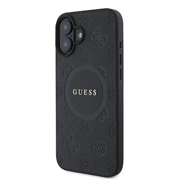 Coque Guess Saffiano Peony Classic Logo MagSafe för iPhone 16 Plus (rosa) rosa