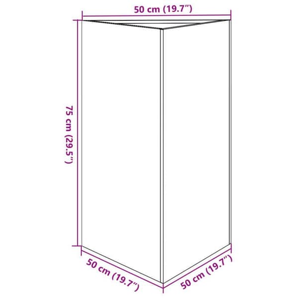 vidaXL Triangulär planteringslåda antracit 50x43x75 cm stål 851175