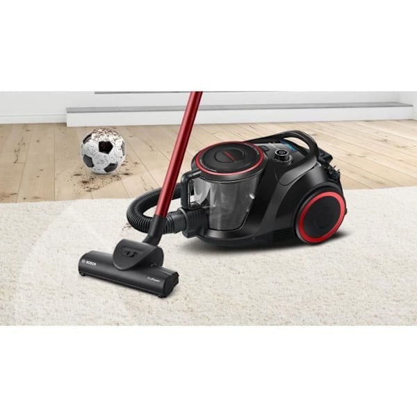 BOSCH BGS41POW1 Påslös dammsugare - ProPower - svart - 700W - 72 dB - Hepa 13 - 10m - 2,4L Svart och röd