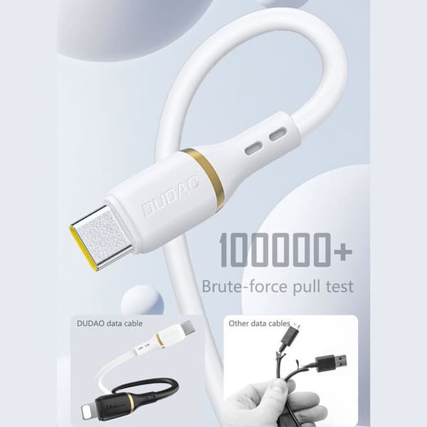 USB-C-kabel 60 W i silikon 1 m - Vit