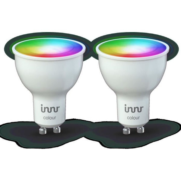 INNR Ansluten glödlampa GU10 - ZigBee 3.0 - Paket med 2 glödlampor Flerfärgad + Justerbar vit - 1800 till 6500K Justerbar intensitet.