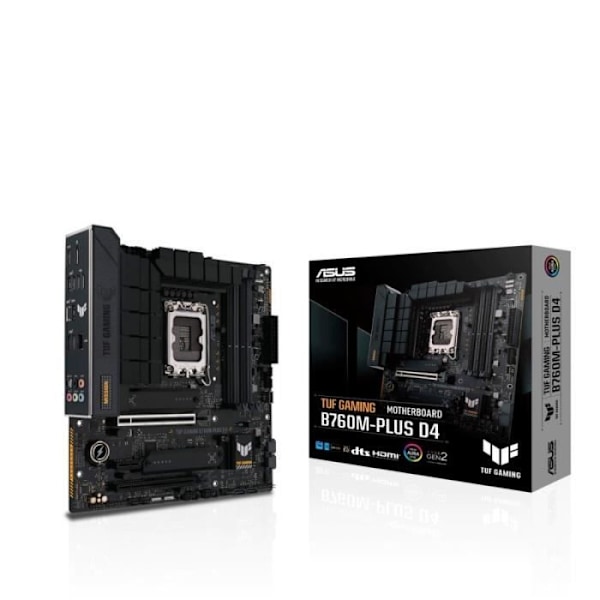 Moderkort - ASUS - TUF GAMING B760M-PLUS D4 - Sockel LGA1700 - DDR4 - 64 Go RAM
