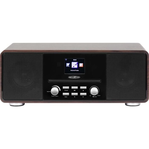 Internetbordsradio DAB+, FM AUX, Bluetooth, CD, internetradio i trä - REFLEXION - HRA19INT/WD trä