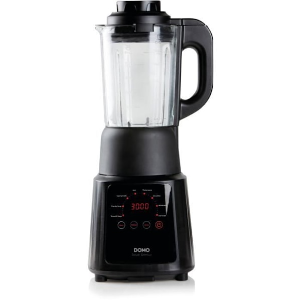 Multifunktionsuppvärmd mixer - DOMO - DO726BL - 900 W - 1,2 L - 8 program - LED-display - Svart svart och klar