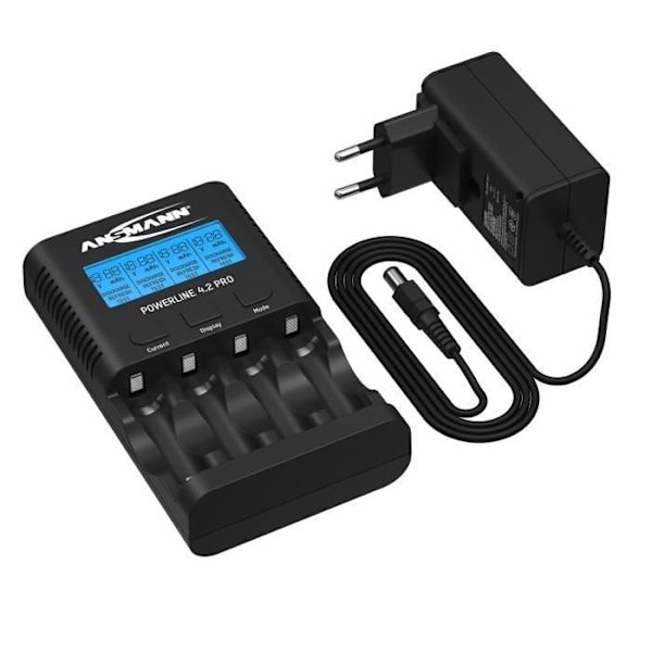 Batteriladdare - ANSMANN - Powerline 4.2 Pro - 4x AA/AAA NiMH - Snabbladdning - USB