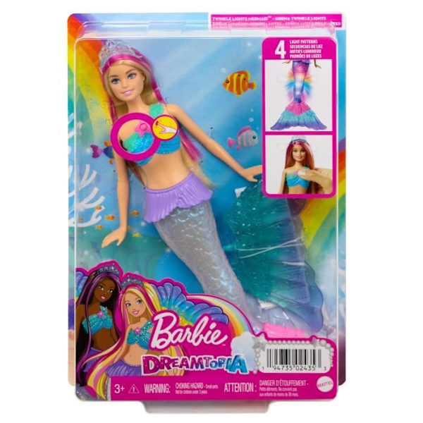 Barbie-Barbie Dreamtopia Mermaid Twinkle Lights Docka, 3-7 år HDJ36 Flerfärgad
