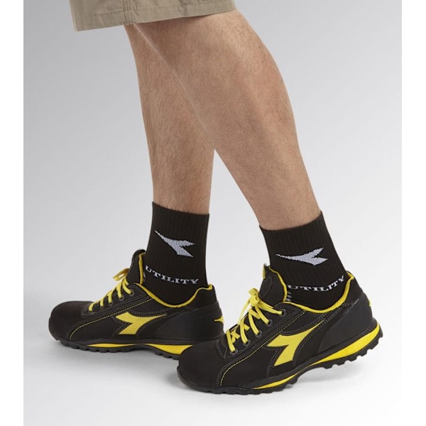 Låga säkerhetsskor - DIADORA - GLOVE II LOW S3 SRA HRO - Läder - Svart / gul - Man Svart gul 38
