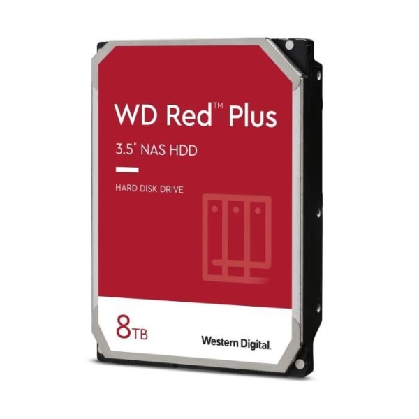 WD Red™ Plus - NAS intern hårddisk - 8TB - 7200 rpm - 3,5" (WD80EFBX)