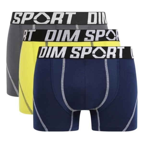 Dim Sport Strong Support, paket med 3 stretchiga bomullsboxers Gr/bl/vrt t jag