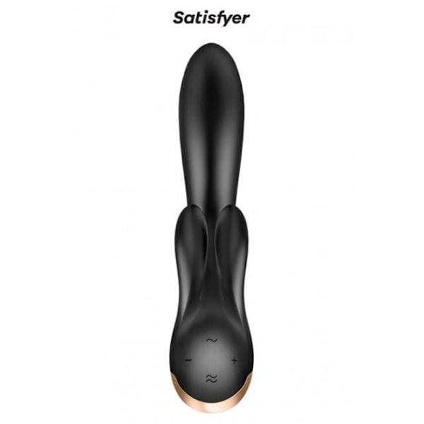 Rabbit Vibrator - Satisfyer - Double Flex - 100% silikon - 3 kraftfulla motorer - Ansluten Svart