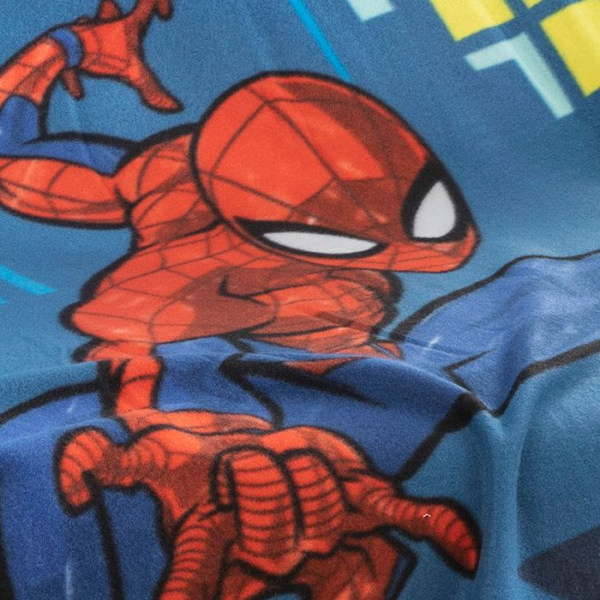 Tryckt fleecefilt, SPIDERMAN HERO. Mått: 110x140cm Blå