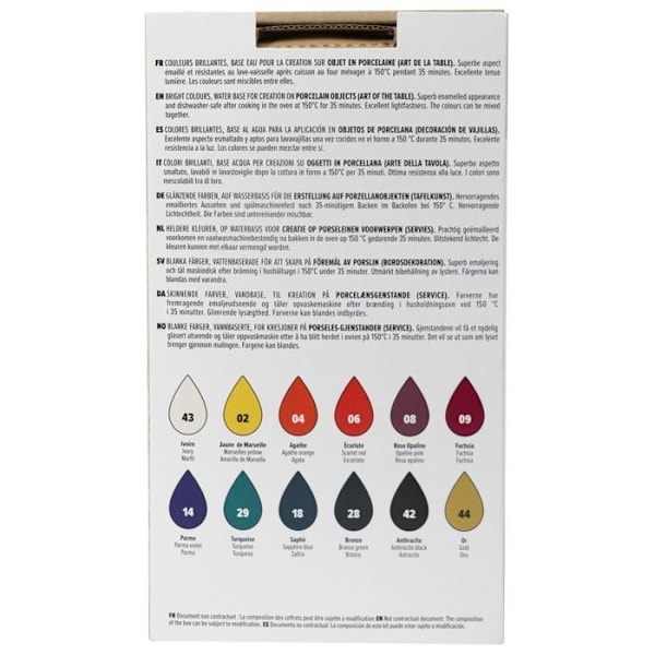 Målarset - Pébéo - P150 - 12 x 20 ml - Klara färger - Unika dekorativa effekter Flerfärgad