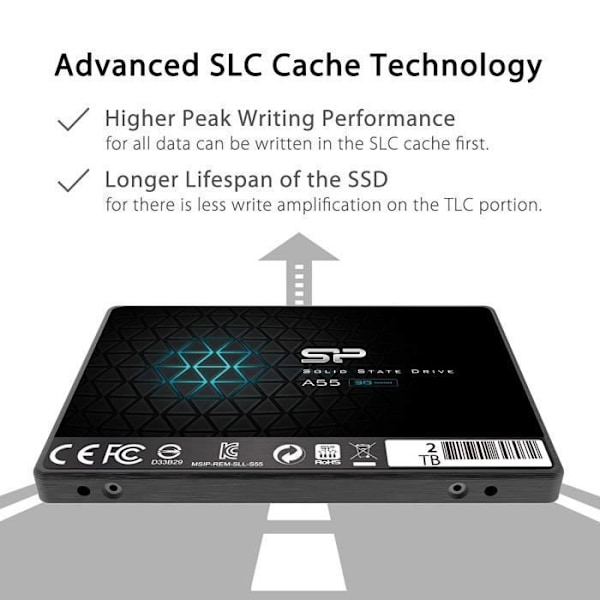 Intern SSD - Silicon Power - Ace A55 2To - SATA III 2.5" 3D NAND