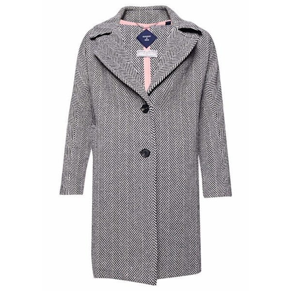 Kappa - peacoat - överrock Superdry - W5010288A - Koben Coat Damjacka Fiskbensmonokrom XS