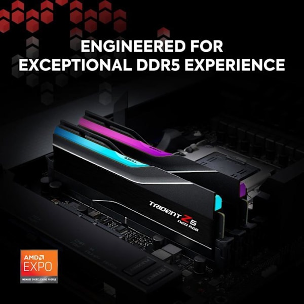 G.Skill Trident Z5 Neo RGB-serien 32 GB (2x 16 GB) DDR5 6000 MHz CL30 - Dual Channel Kit 2 DDR5 RAM-minnen PC6-48000 - F5-6000