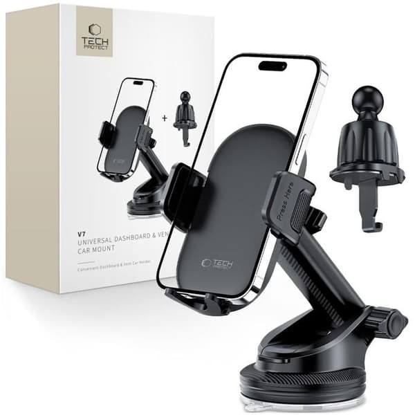 Bilstöd - Tech-Protect V7 - Universell - För Telefon - Ventilationsrutor Svart
