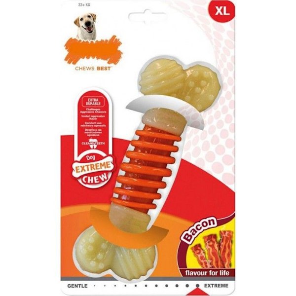 Tugglek - Nylabone - Dura Pro Action - Storlek L - Nylon - Bacon