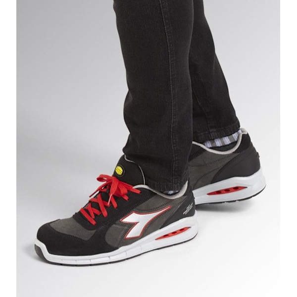 Diadora RUN NET AIRBOX LOW S3 SRC skyddsskor - Läder - Grå/Röd Grå/röd 44