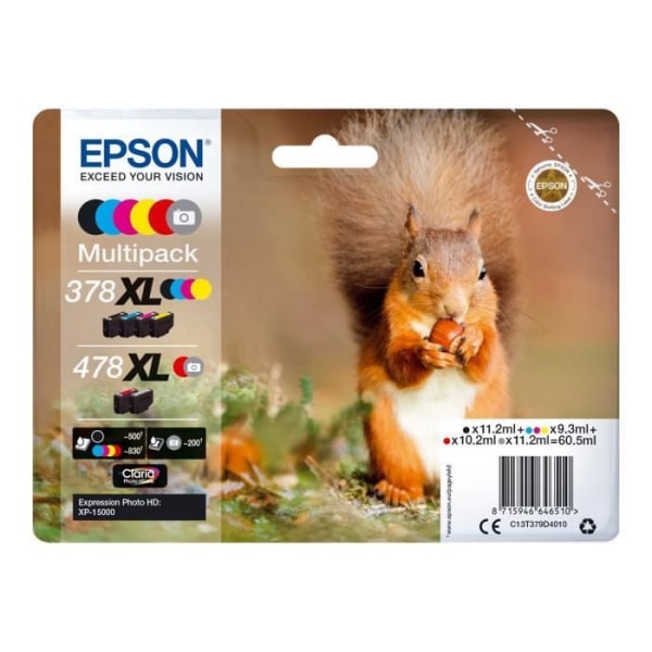 EPSON 478XL Multipack - Paket med 6 - 60,5 ml - hög kapacitet - grå, svart, gul, cyan, magenta, röd - original