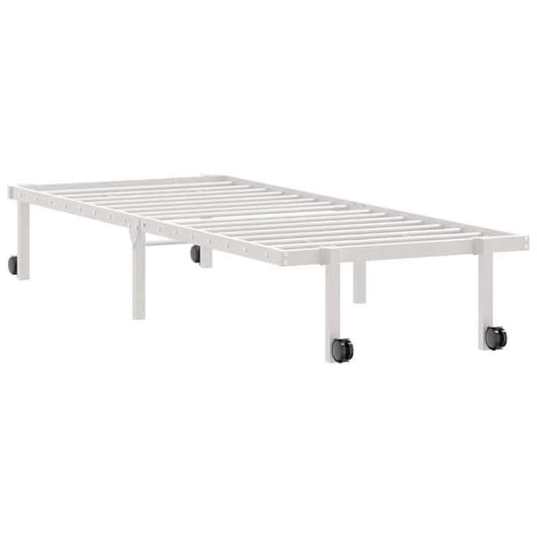 vidaXL Fällbar sängram utan madrass vit 80x200 cm stål 4103965