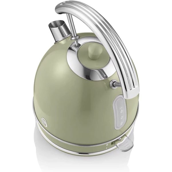 Retro vattenkokare, 1,8 L, BPA-fritt rostfritt stål, dold motstånd, sladdlös SWAN SK14630GNEU 3000W Grön 53746