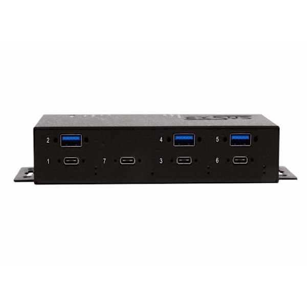 Hub Exsys - EX-1237HMVS - Hub - 3 x USB 3.2 Gen 2 + 4 x USB-C 3.2 Gen 2 - Skrivebord, väggmonterbar