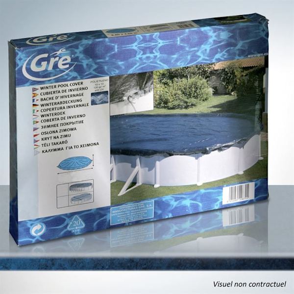 GRE vinterskydd för rund pool Ø 640 - 100g/m² - Blå - Förhindrar att föroreningar faller i vattnet