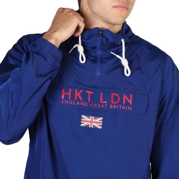 Hackett Jacket - hm402239 - Herr - Blå - Huvkrage - Nylon 100% - Synlig logotyp Blå XXL
