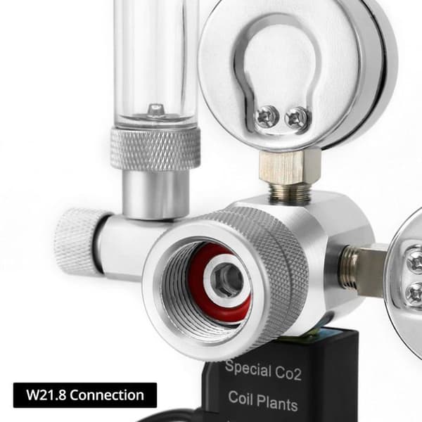 CO2 Tryckreducerare QWORK® med Dubbel Manometer och Bubbelräknare