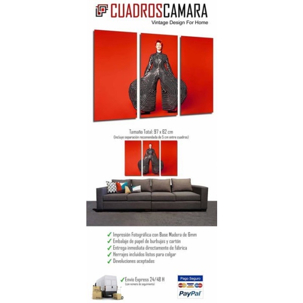 Målning - canvas Cuadros cámara - PST26852 - Flerfärgad fotografisk affisch fotoram 97 x 62 cm