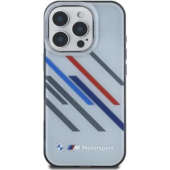 Hård skal - BMW - iPhone 16 Pro Max - Grå - Slumptäckta ränder - Flexibel design Grå