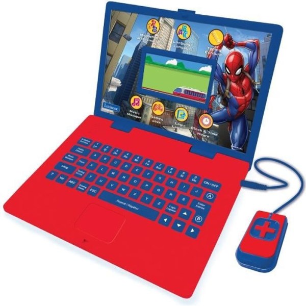 Spider-Man tvåspråkig pedagogisk dator – 130 aktiviteter (franska-engelska) med färgskärm