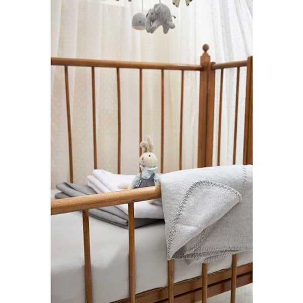 Meyco Baby Uni täcke för barnsäng - vävd - vit - 75x100cm - 1.0 TOG Vit