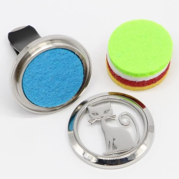 Diffusor för eterisk olja - ZEN'AROME - Clip'Arôme Chat - Rostfritt stål - 5 blöttrar - 3 x 3,6 cm