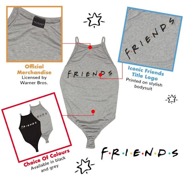 Popgear T-shirt - FRE90010WBS60 - Friends T-shirt dam Grå S