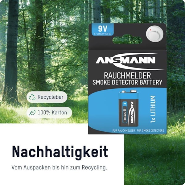 9V litium rökdetektorbatteri