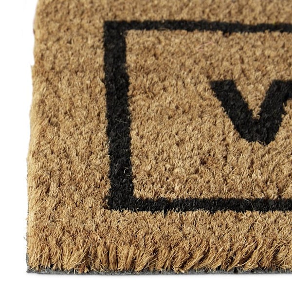 Paillasson - Relaxdays - 10016749 - Tryckt Välkommen - Kokosfiber - Rektangulär 75x25cm ljusbrun, mörkbrun