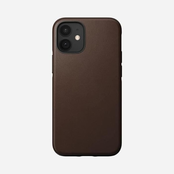 Skyddsfodral - NOMAD - iPhone 12 Mini - Horween-läder - Brun - Stötskydd och repor kastanj