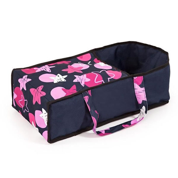 BAYER Dockvagn Barnvagn City Star Blue and Hot Pink Stars Justerbar med en axelväska blått och rosa