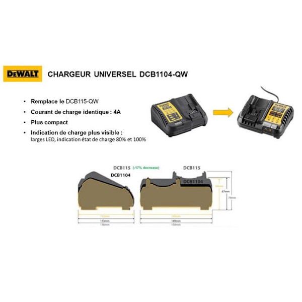 DEWALT XR universalladdare - 12V / 18V - DCB1104-QW