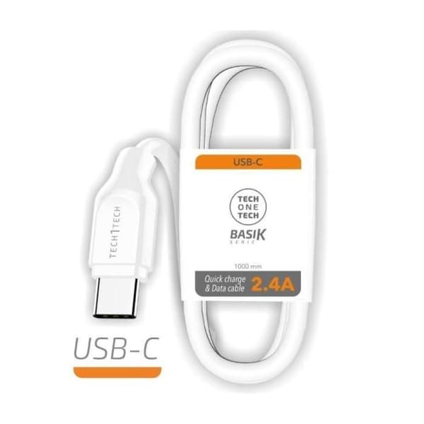 USB-kabel - TECH ONE - TEC2903 - USB-A → USB-C - 1 m - 2,4 A