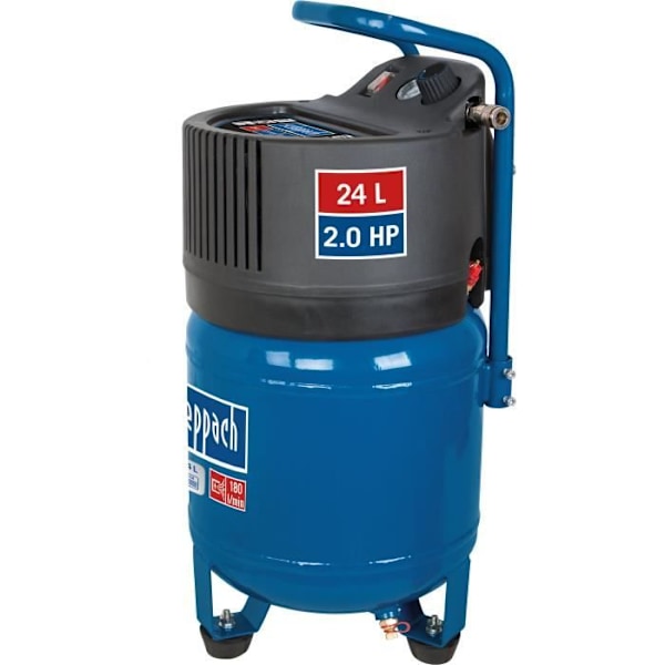 Vertikal luftkompressor Scheppach HC24V - 24L - 1500 W - 10 bar - 2 HP Blå