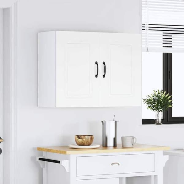 vidaXL Väggmonterad köksskåp Kalmar vit träkomposit 853587