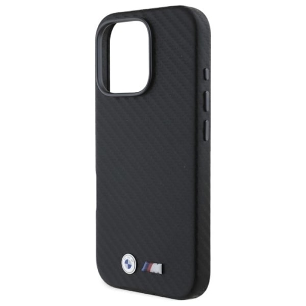 Coque för iPhone 16 Pro Max - BMW kolfiber inlindad metall (BMHCP16X23PUFWC) - Svart svart