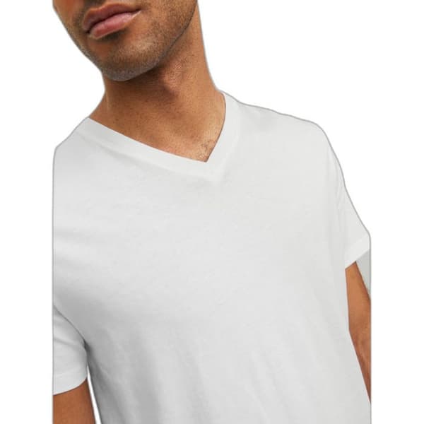 T-shirt med V-hals Jack & Jones Organic Basic - vit Vit S
