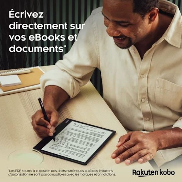 Liseuse Kobo Elipsa 2E av Fnac – 10,3" pekskärm – Stylus ingår – WiFi – eBook-läsare
