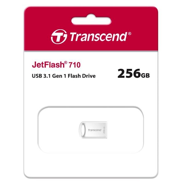 USB-minne - TRANSCEND - JetFlash JF710 - 256 Go - USB 3.1 Gen 1 - Silver